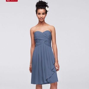 David’s bridal short crinkle chiffon dress